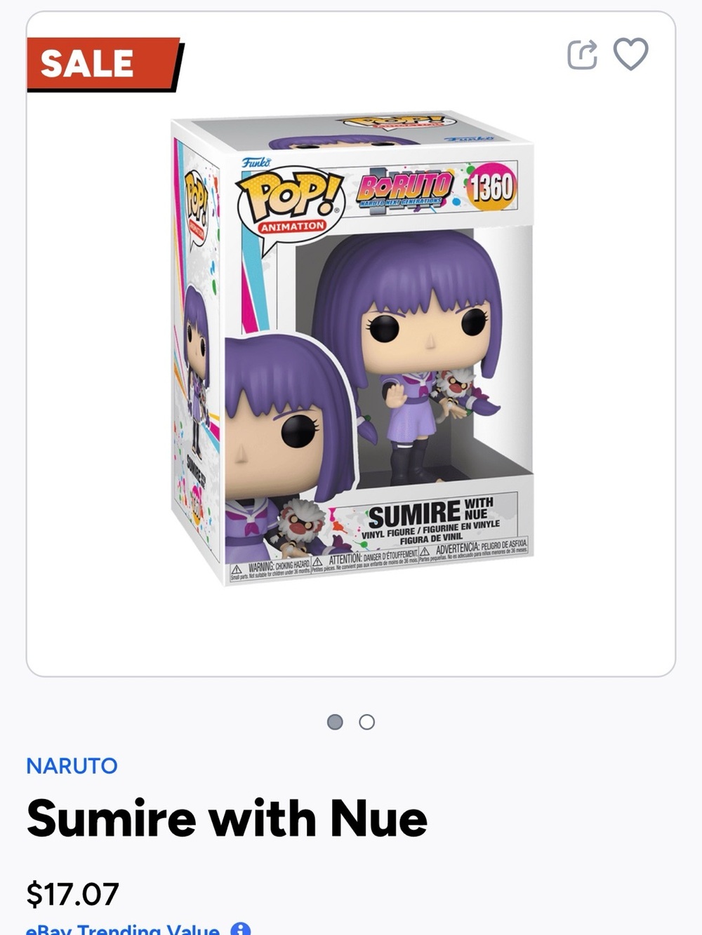 Funko Pop! Sumire with Nue Vinyl Figure - Purple- 1360